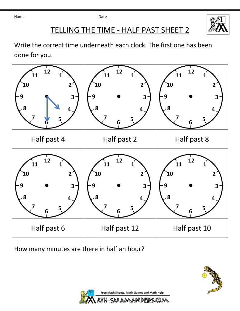Telling Time Worksheets