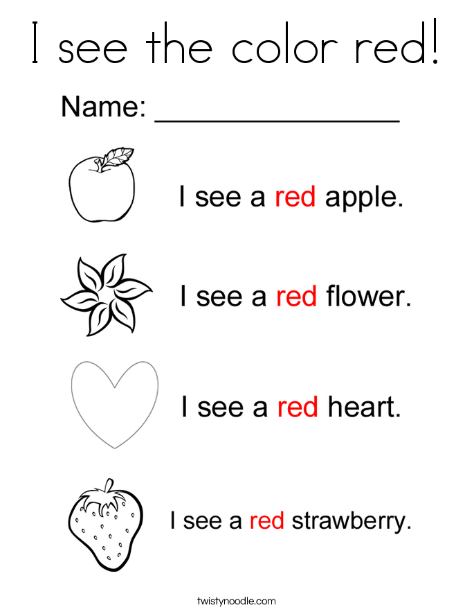 Things The Color Red Worksheet Preschool  Things  Best Free