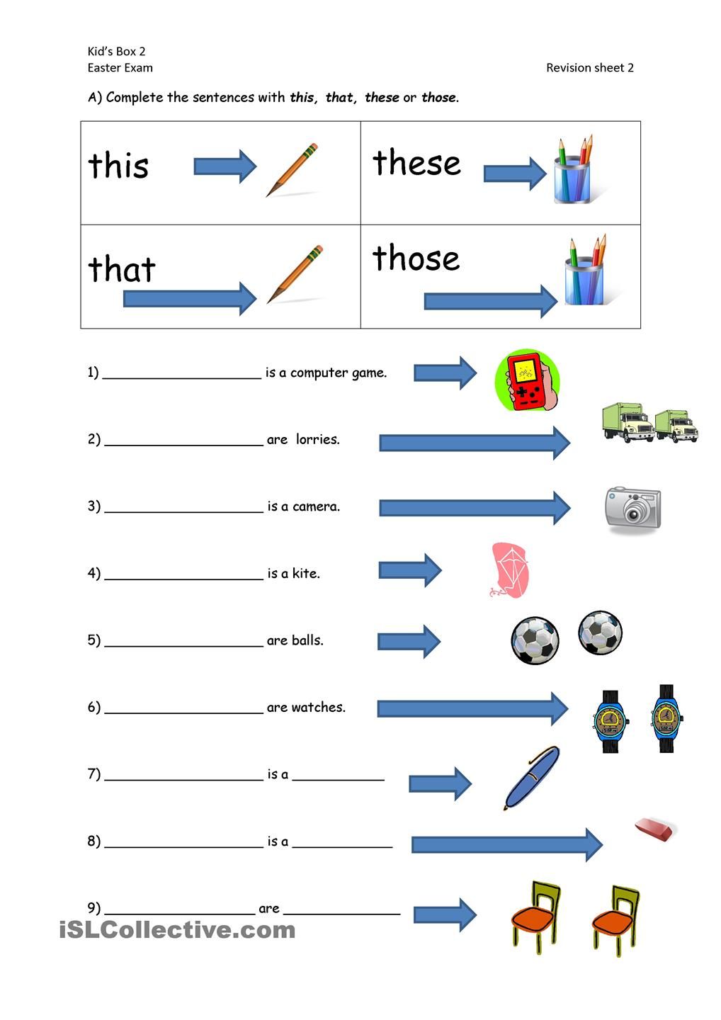 Worksheet These And Those Sentences With Pictures