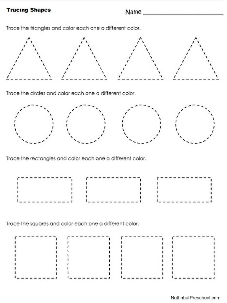 Tracing Shapes Worksheet