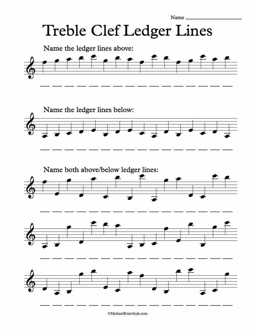 Treble Clef Ledger Lines