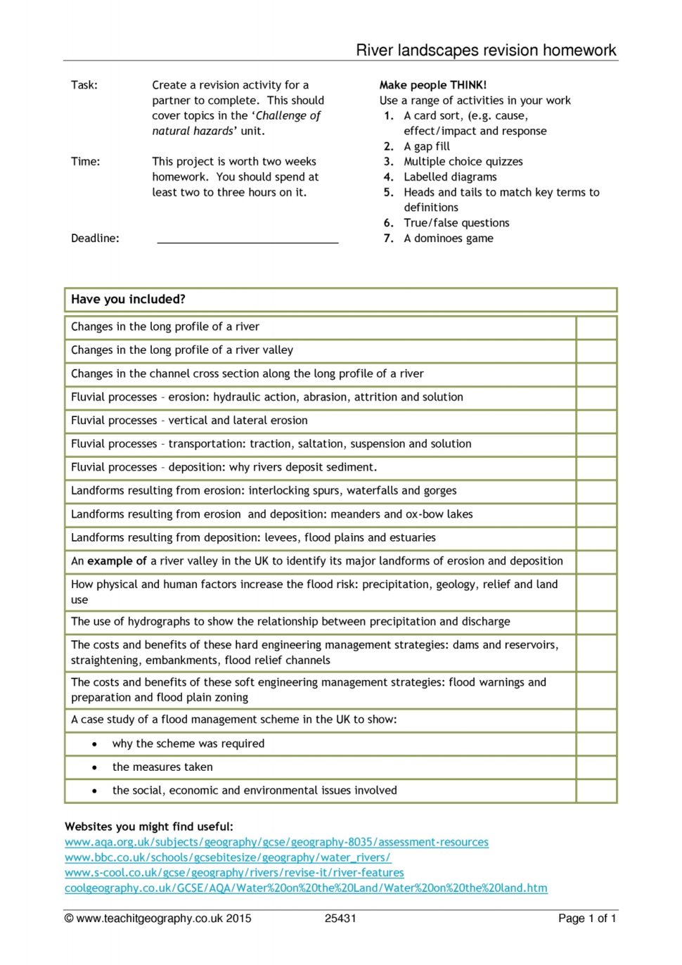 Types Of Landforms Worksheet Worksheets For All