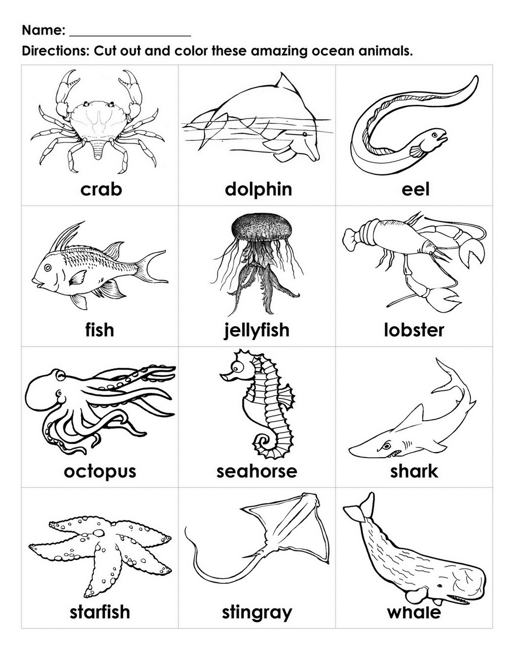 Under The Sea Worksheets