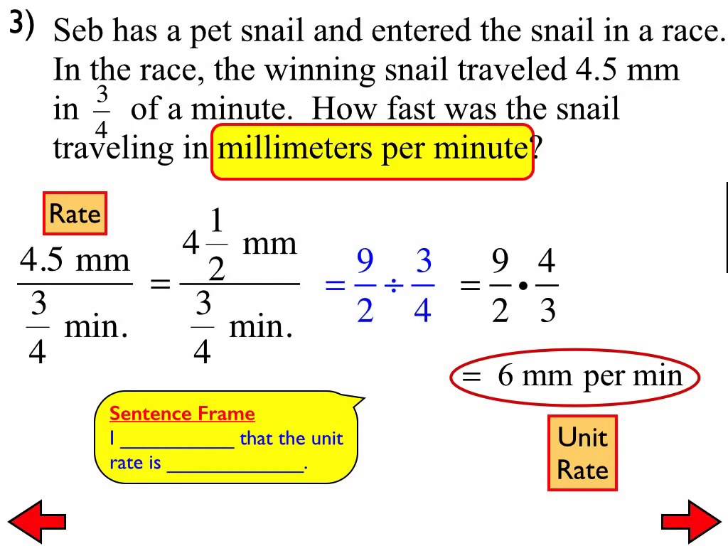 Unit rate with fractions worksheets
