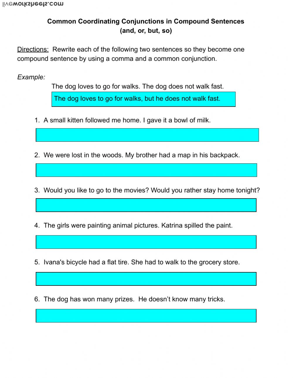 Using Coordinating Conjunctions In Compound Sentences