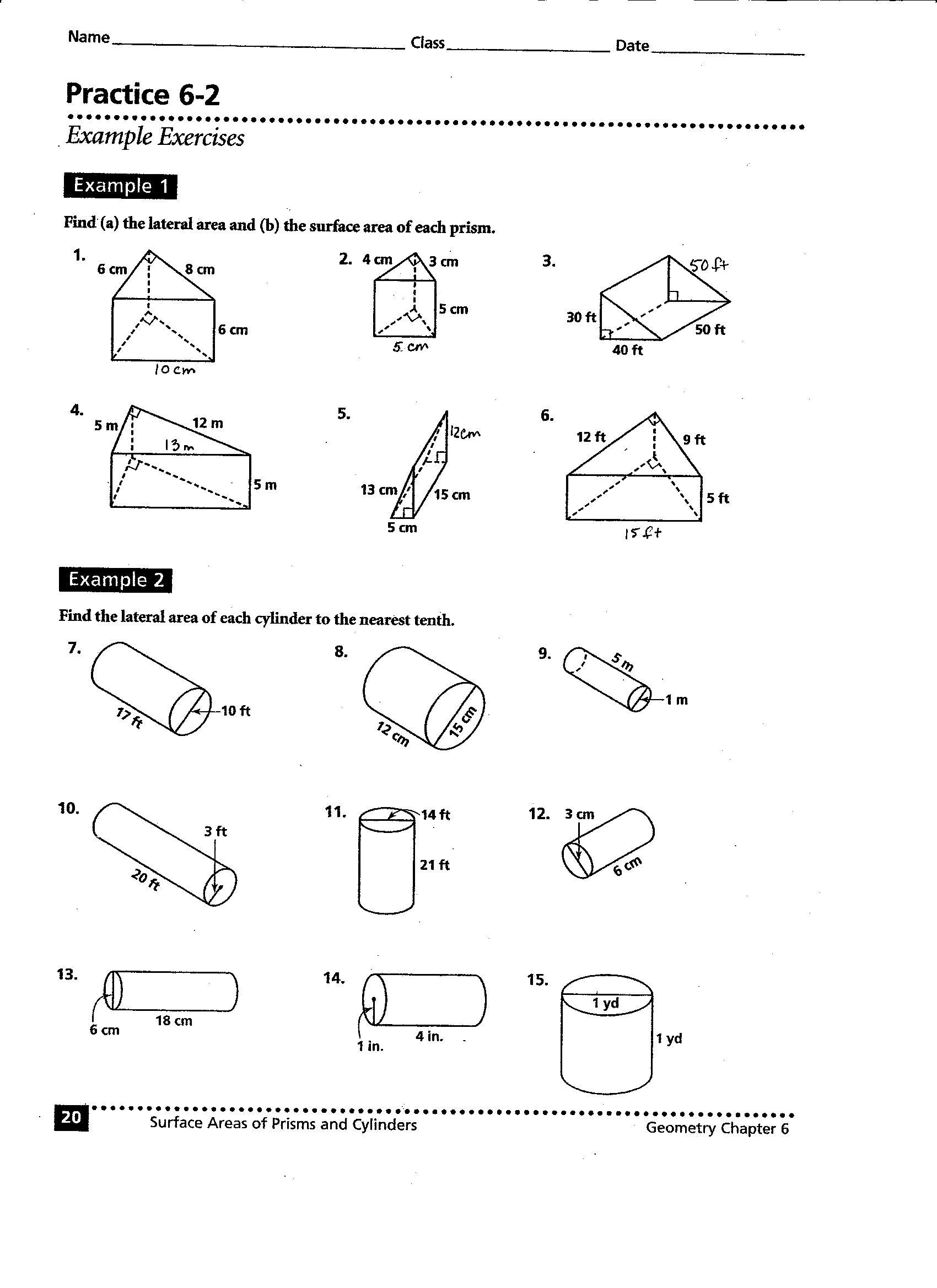 Volume And Surface Area Cazoom Maths Worksheets Mat ~ Koogra