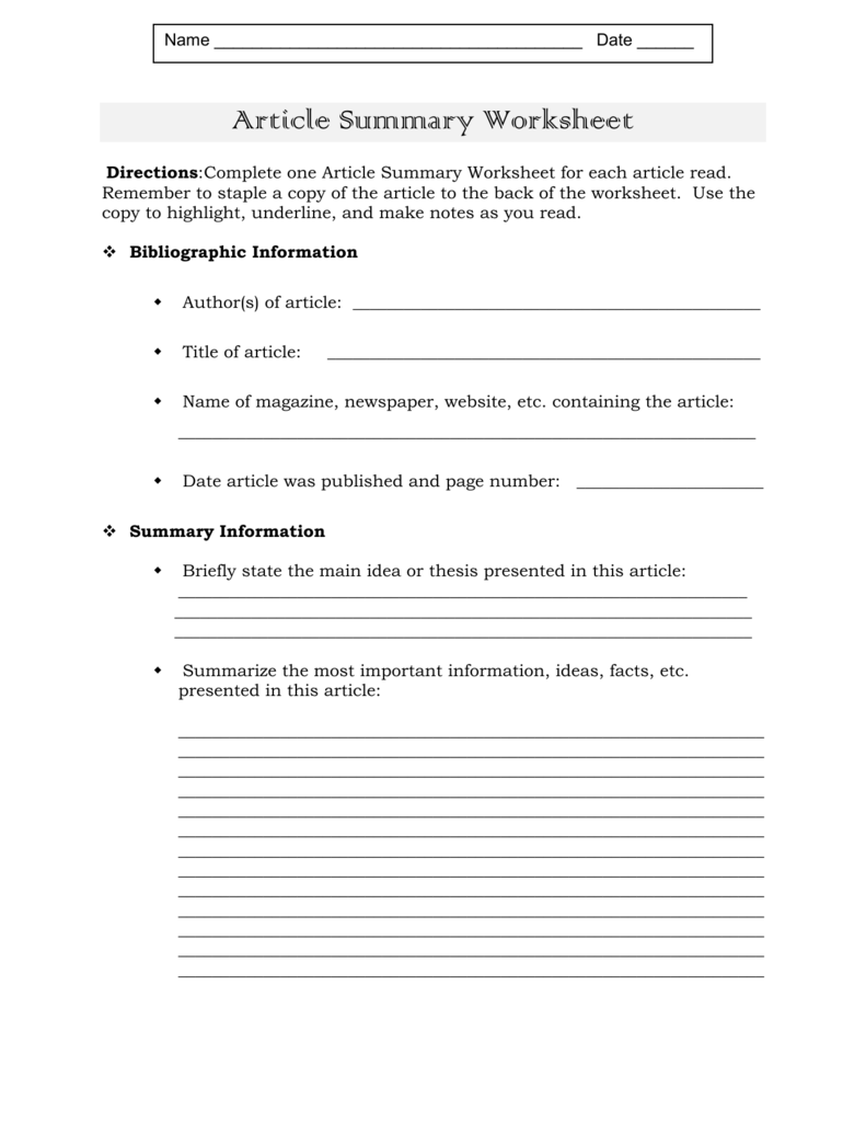 Worksheets For All