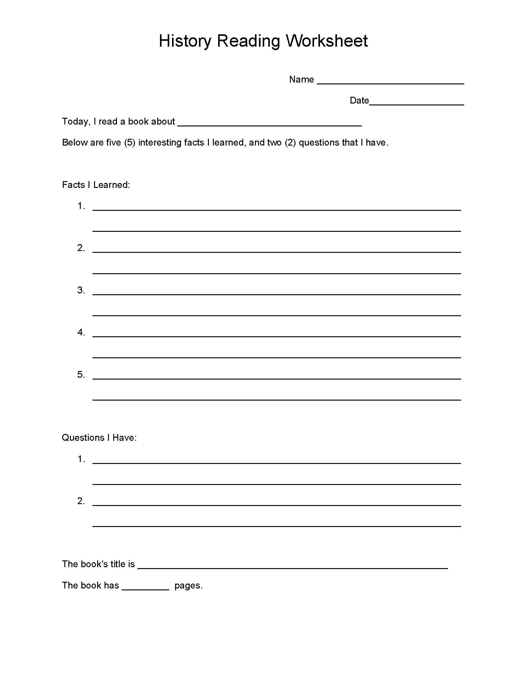 Worksheet 5 grade