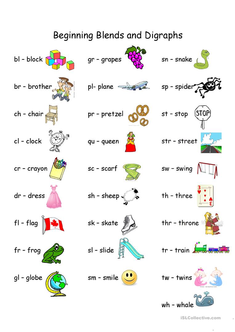 11 Free Esl Digraphs Worksheets