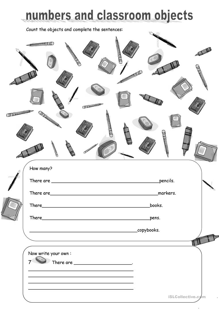 135 Free Esl School Objects Worksheets