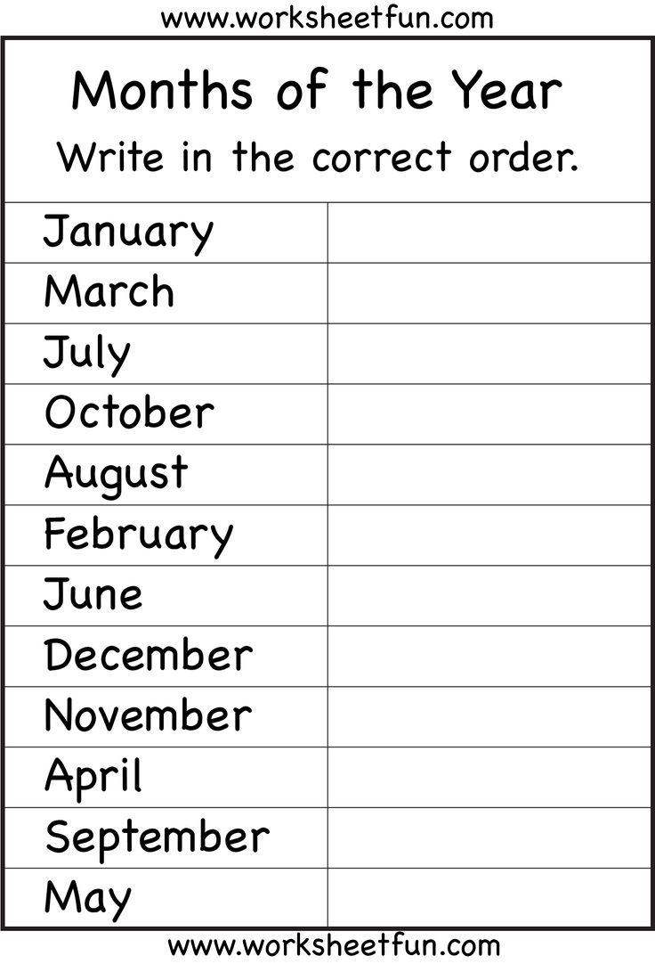 16 Best Months Of The Year Images On Worksheets Samples