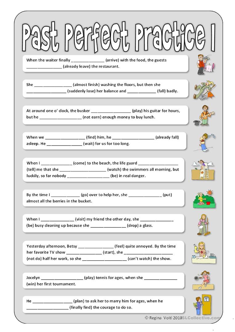 337 Free Esl Past Perfect Worksheets