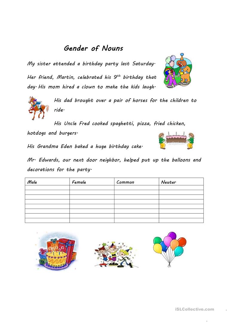 34 Free Esl Gender Worksheets