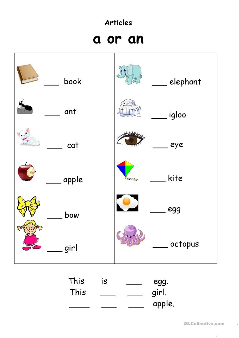 41 Free Esl A An Worksheets