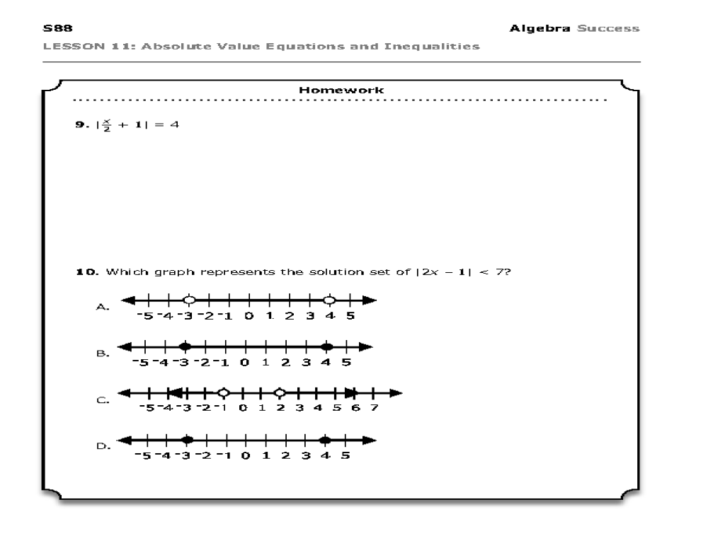 6th Grade Absolute Value Inequalities Worksheets For All