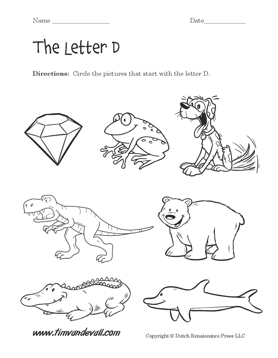 Alphabet Letter D Worksheets
