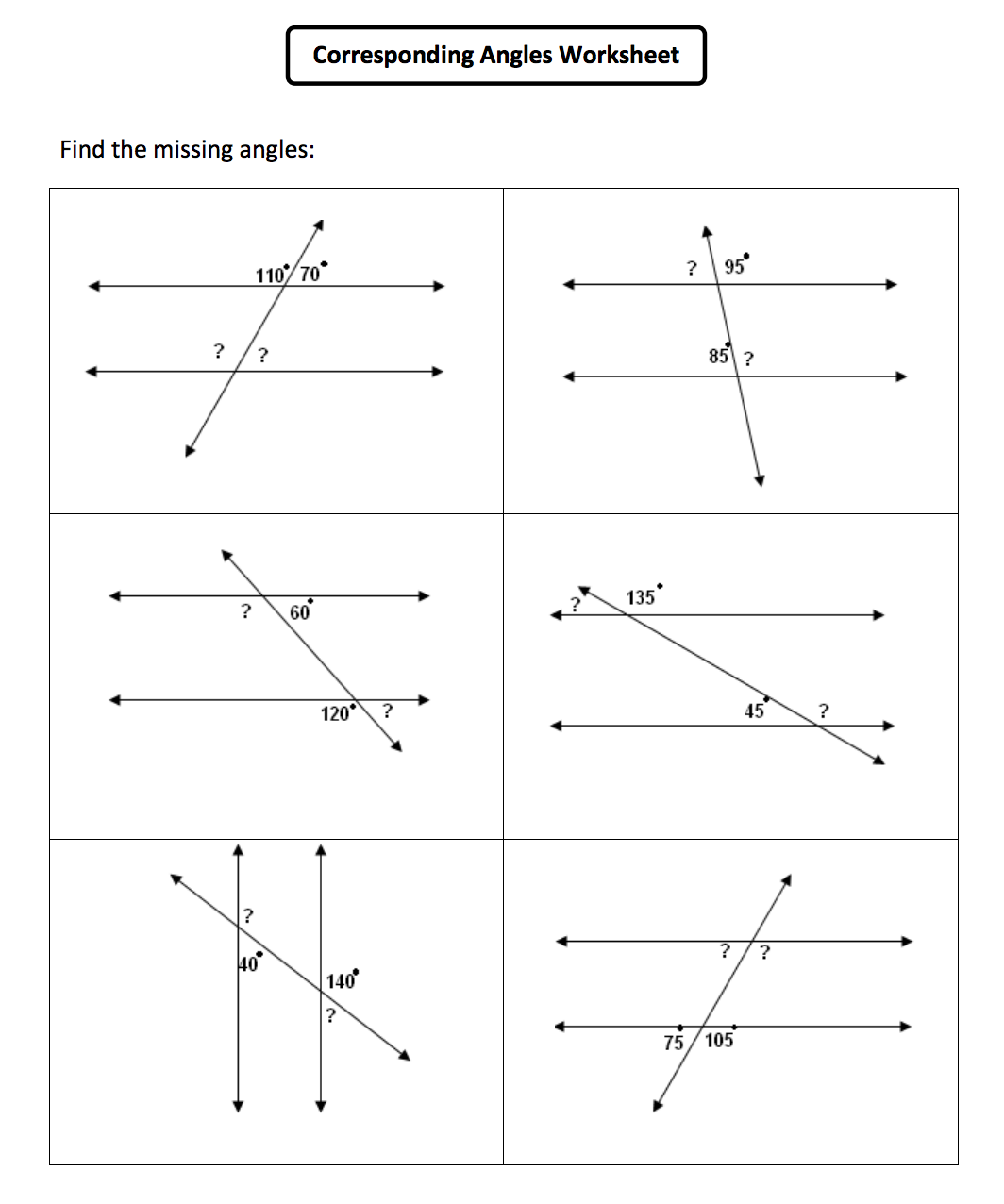 Angle Relationships And Parallel Lines Worksheet Worksheets For