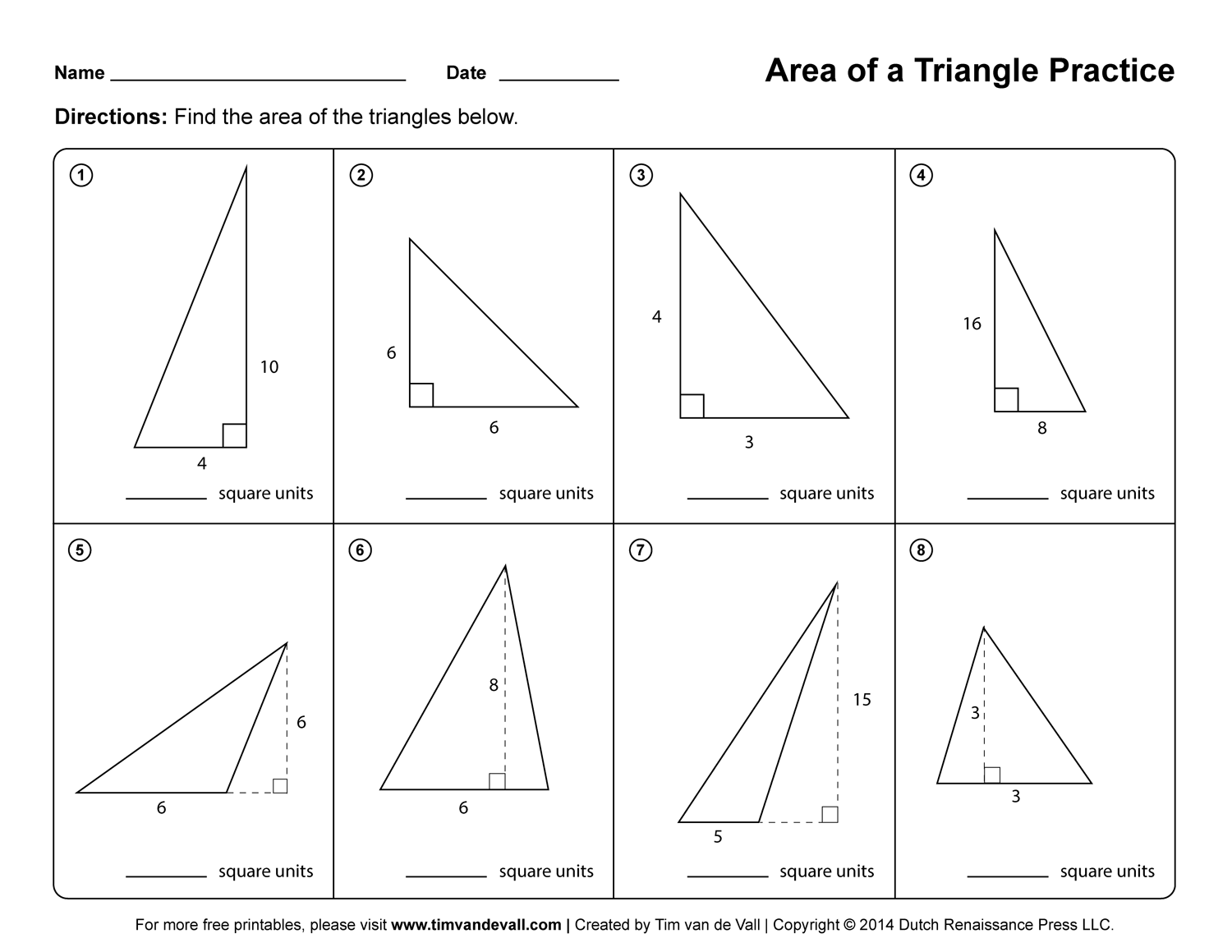 Area Of Triangles And Parallelograms Worksheet Worksheets For All