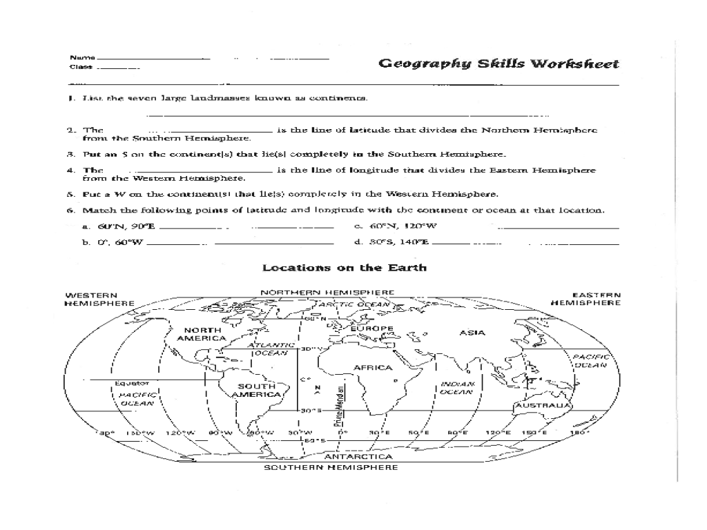 Awesome Collection Of 6th Grade Geography Worksheets Also
