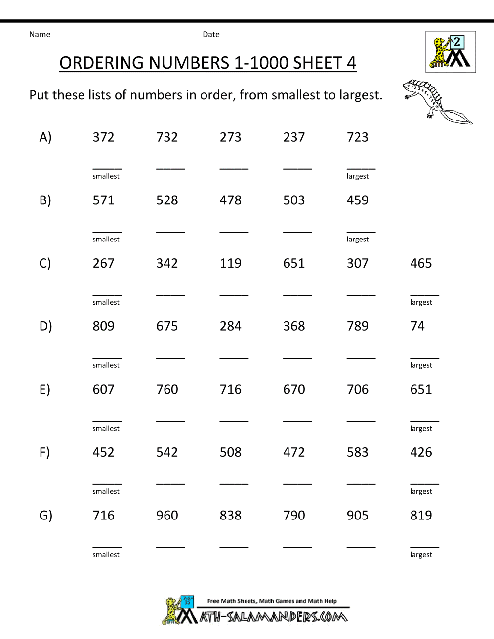 Basic Math Worksheets 2