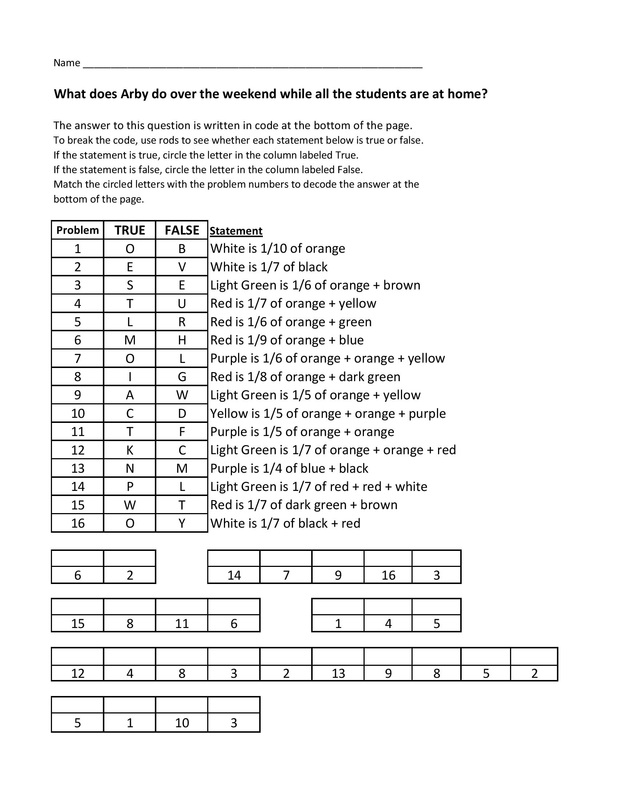 Brilliant Ideas Of Fractions With Cuisenaire Rods Worksheets With