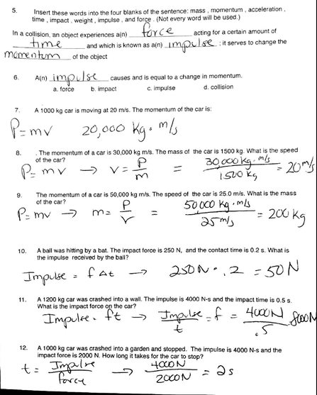 Bunch Ideas Of Physics Worksheets With Answers On Download