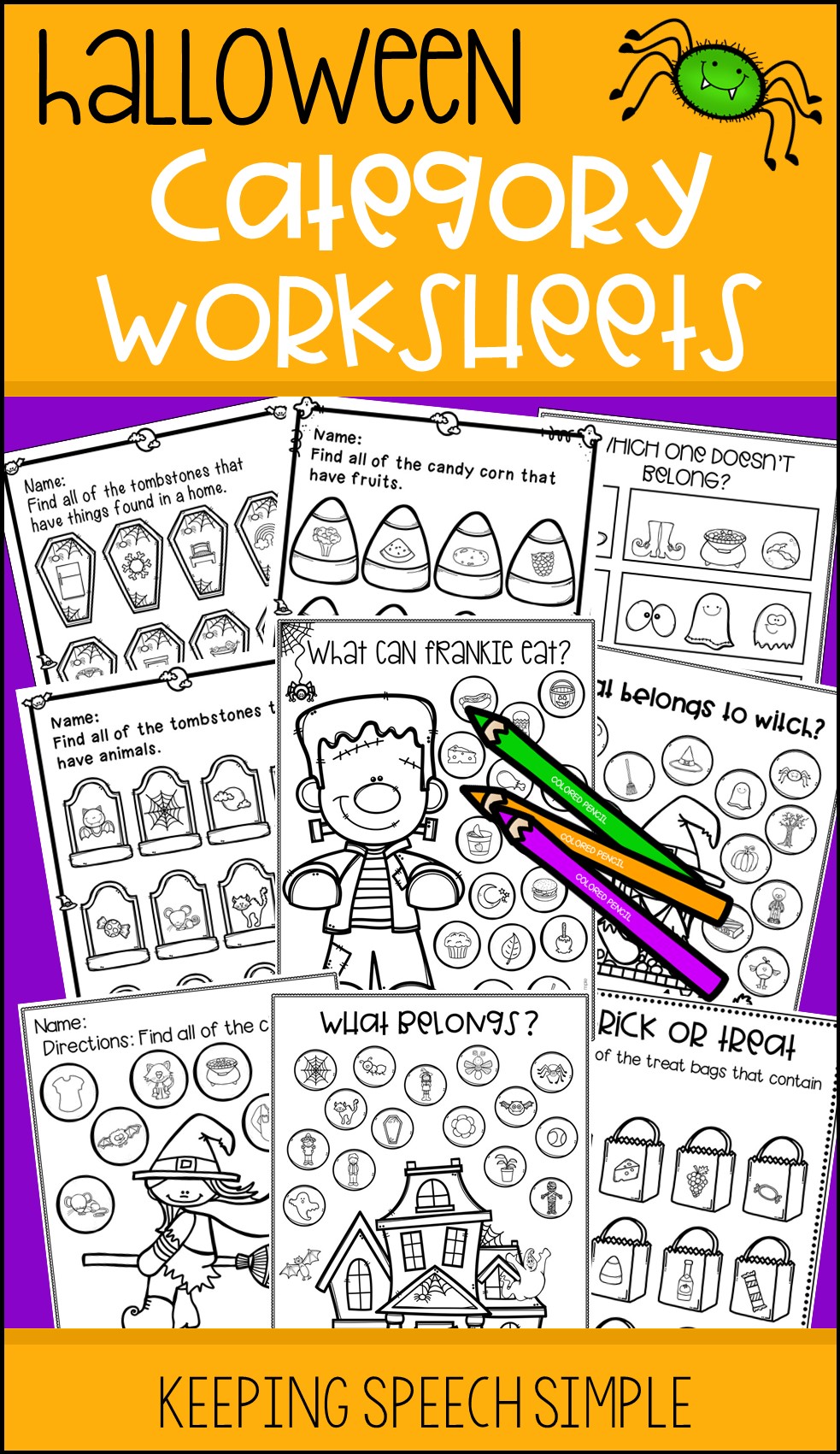 Categories No Prep Worksheets