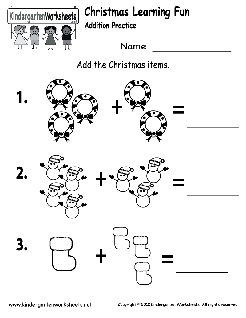 Christmas Worksheet For Kindergarten Worksheets For All