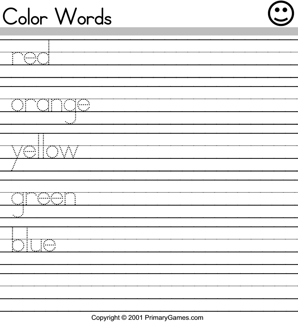 Color Words Worksheets Printable Worksheets For All
