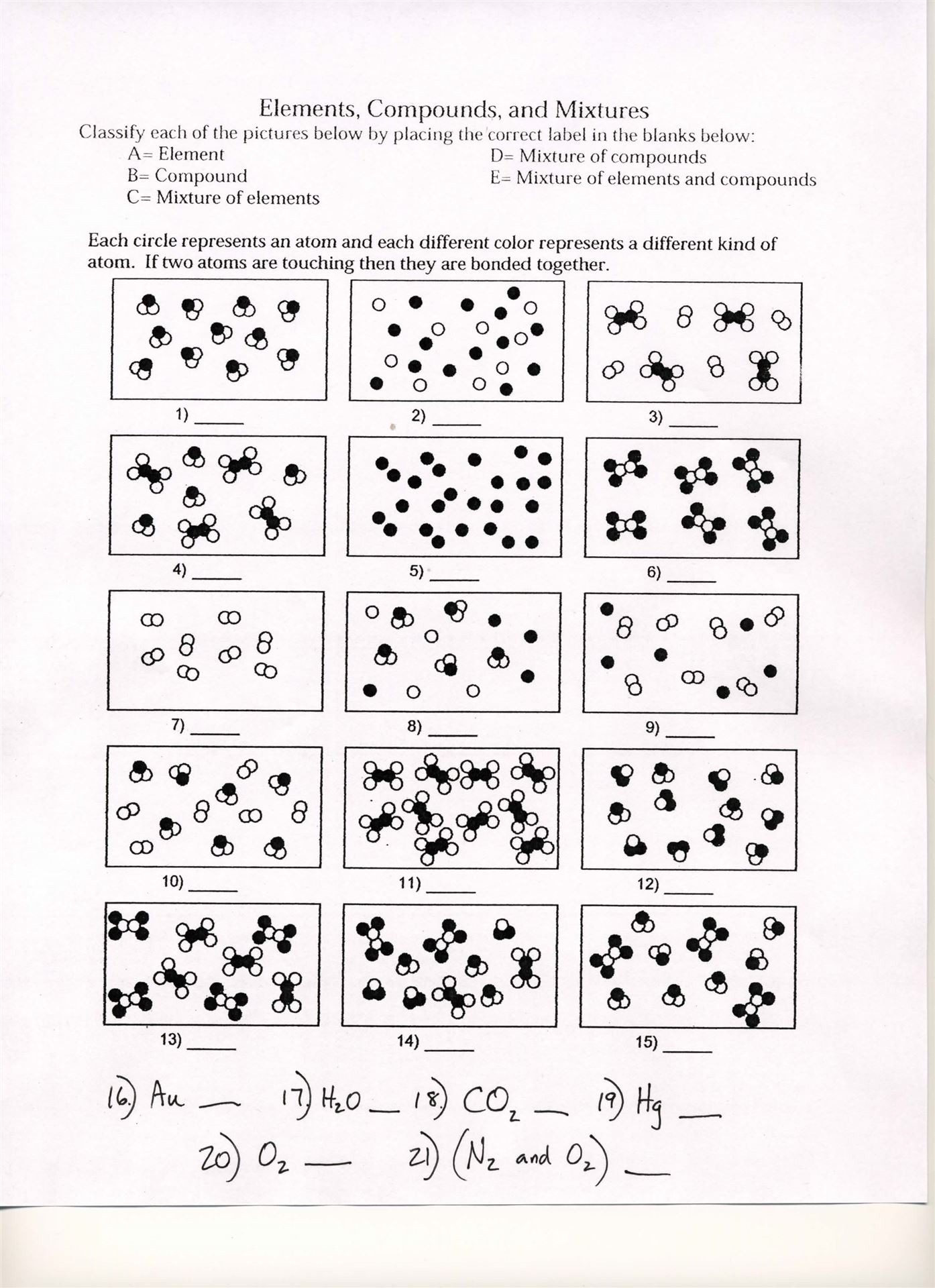 Compounds And Elements Worksheets The Best Worksheets Image