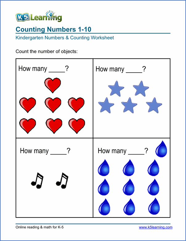 Cool Count Item Preschool Worksheet Free Printable Math Sheets