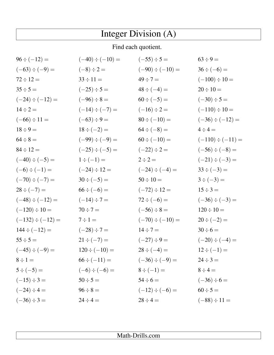 Dividing Integers
