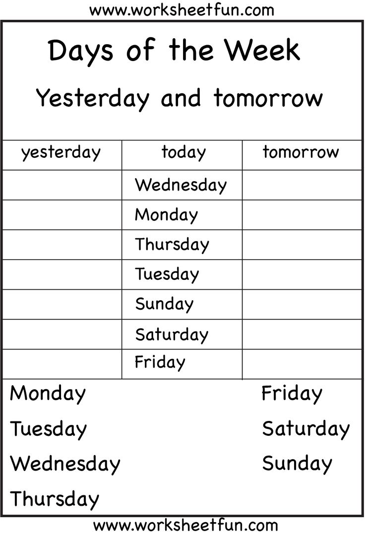 English Worksheets Days Of The Week Googleda Ara Work