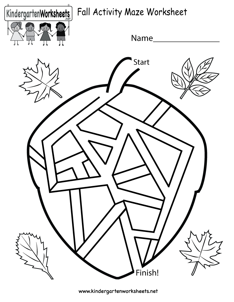 Fall Worksheets For Kindergarten Worksheets For All