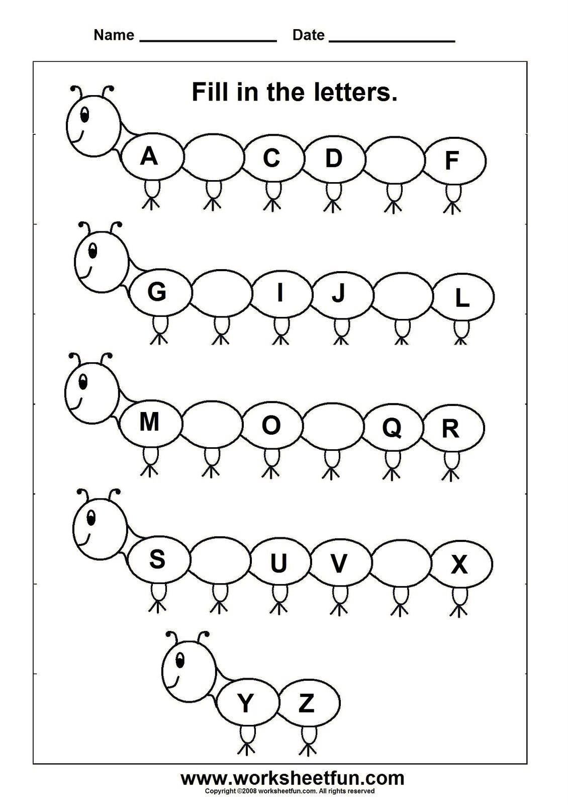 Fill Missing Letter Worksheets Kindergarten  5