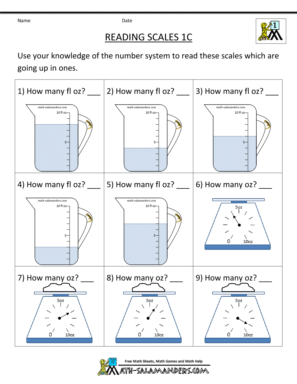 First Grade Measurement Worksheets