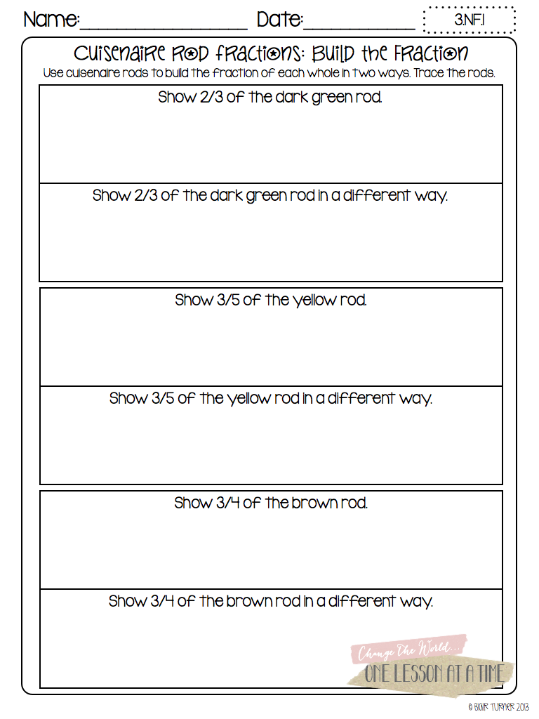 Fraction Printables  Fraction Circles, Cuisenaire Rods, And