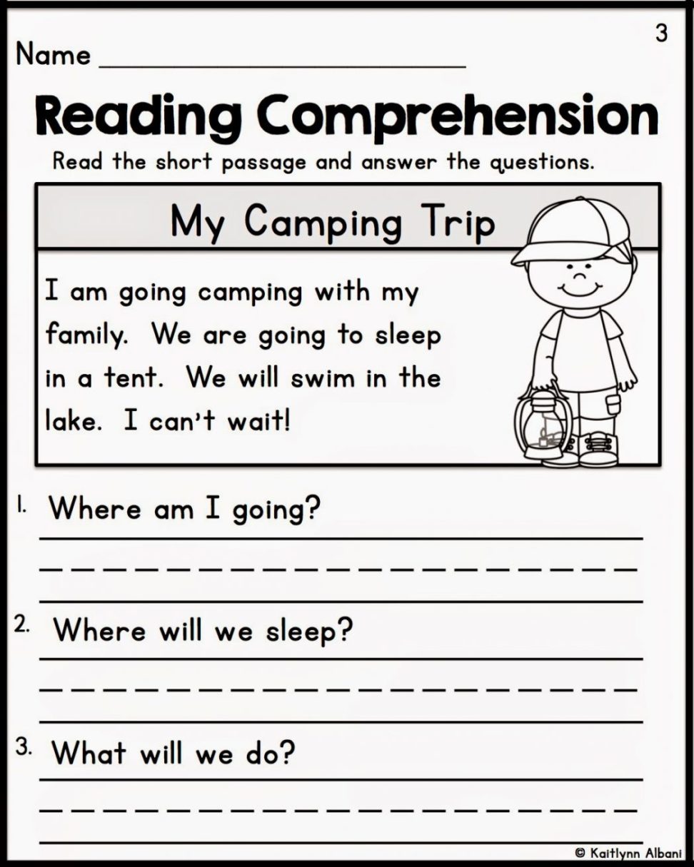 Free Printable Kindergarten Reading Comprehension Worksheets