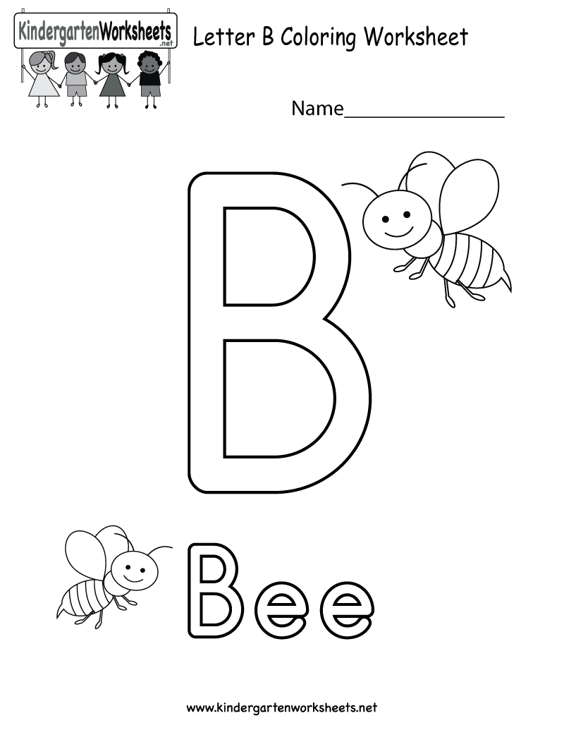 Free Printable Letter B Coloring Worksheet For Kindergarten
