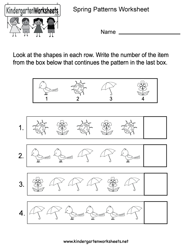 Free Printable Springns Worksheet For Kindergarten Worksheets Math