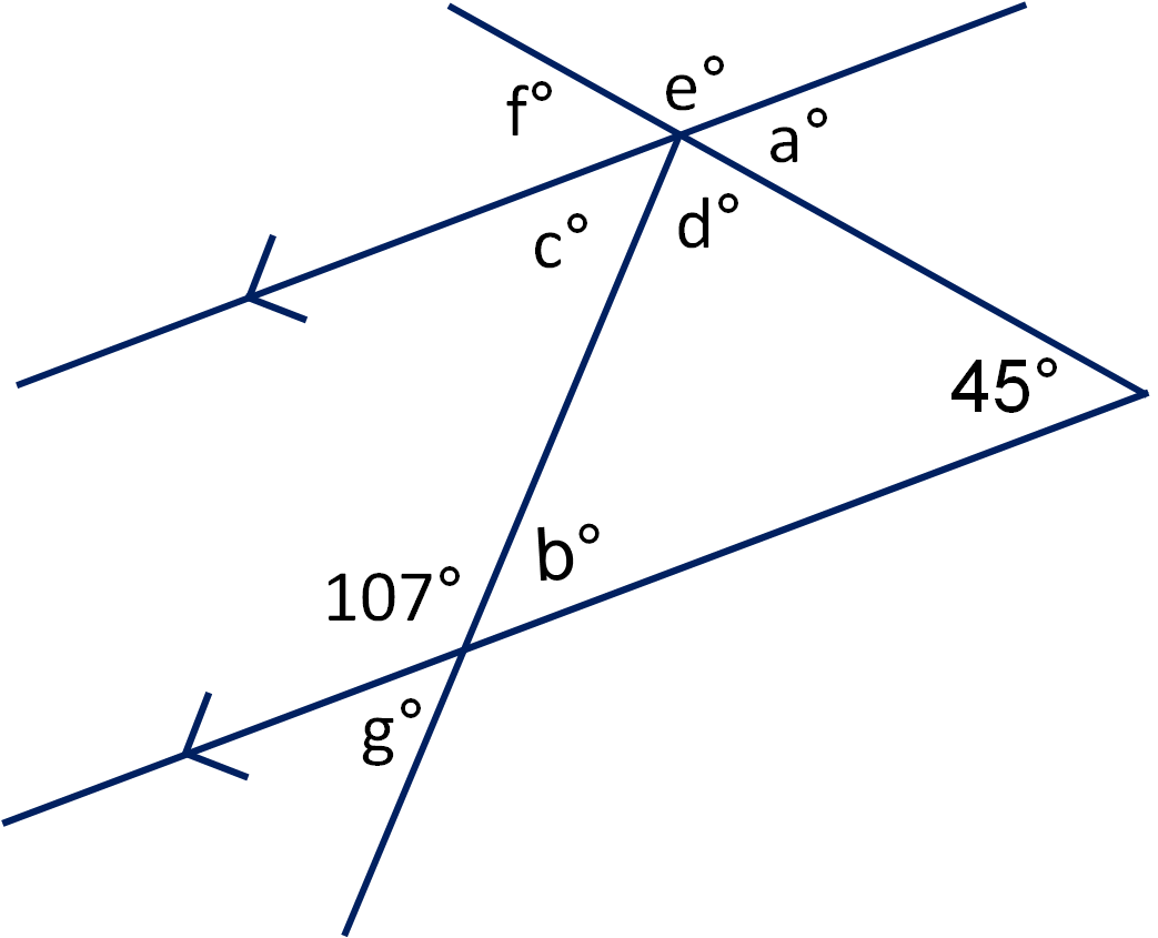 Geometry Angles In Triangles And On Parallel Lines Worksheet Math