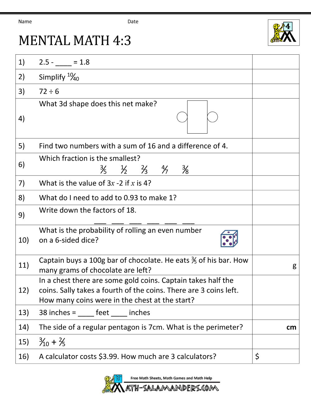 Grade 3 Math Worksheets Pdf Photo All About Printable Maths