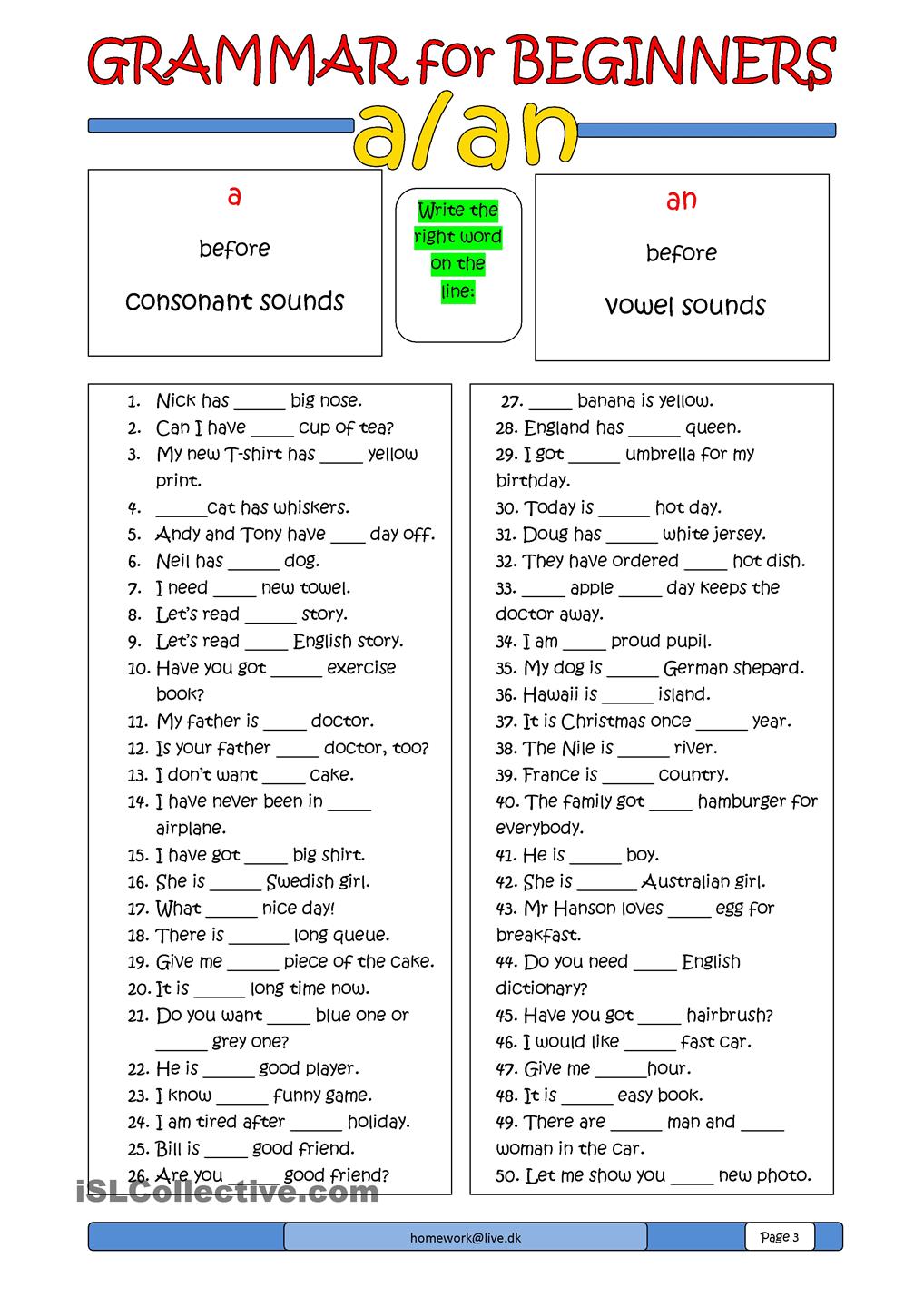Grammar For Beginners  A Or An