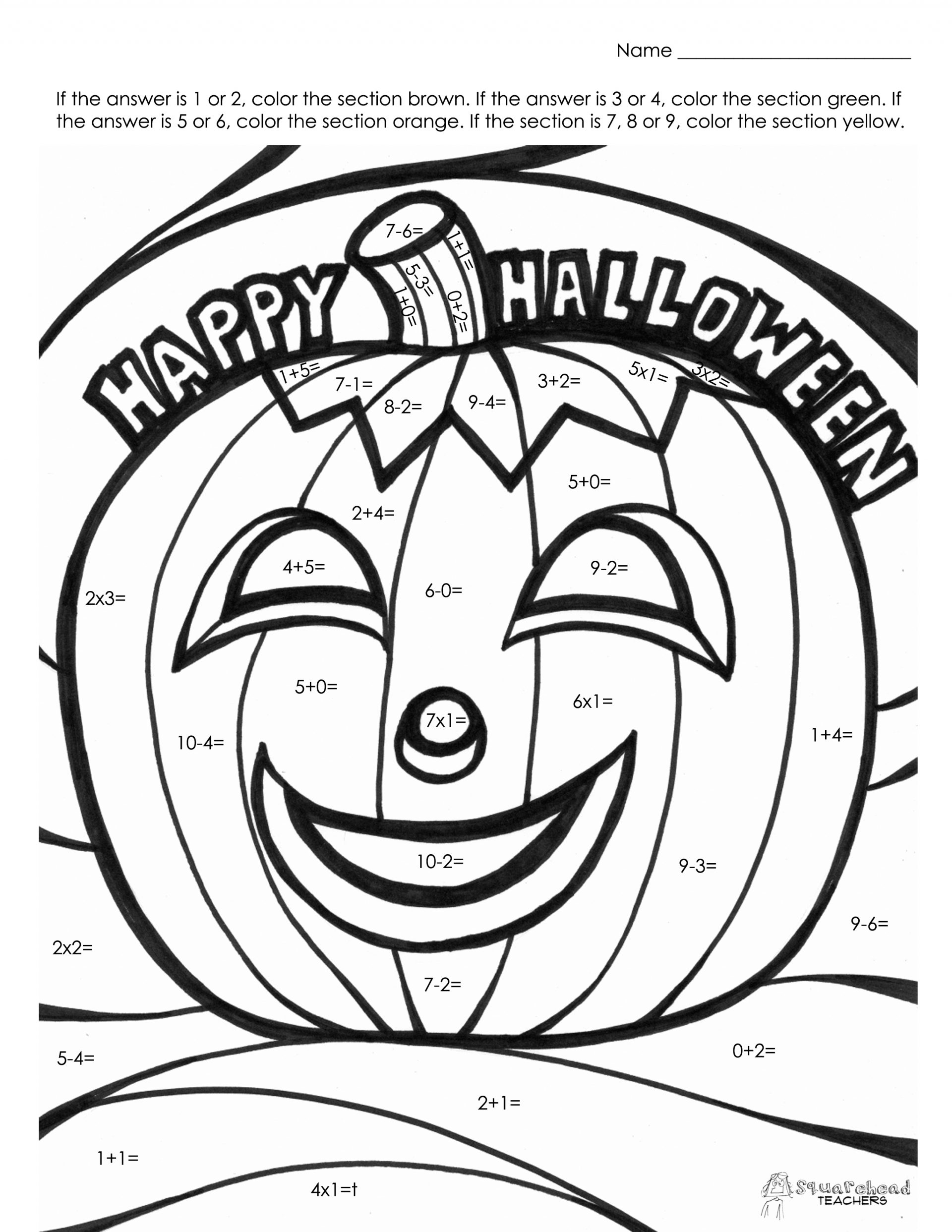 Halloween Math Worksheets For 5thaders Middle Schoolade Free