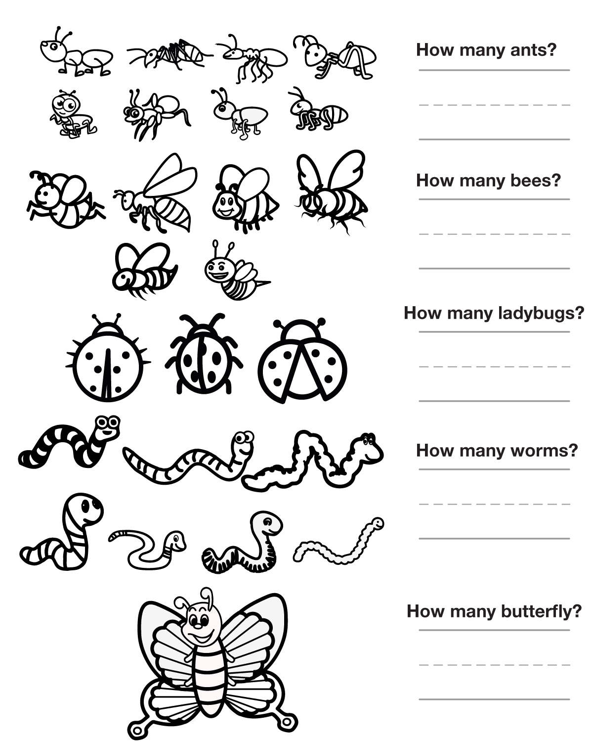 Insect Worksheet Preschool Worksheets For All