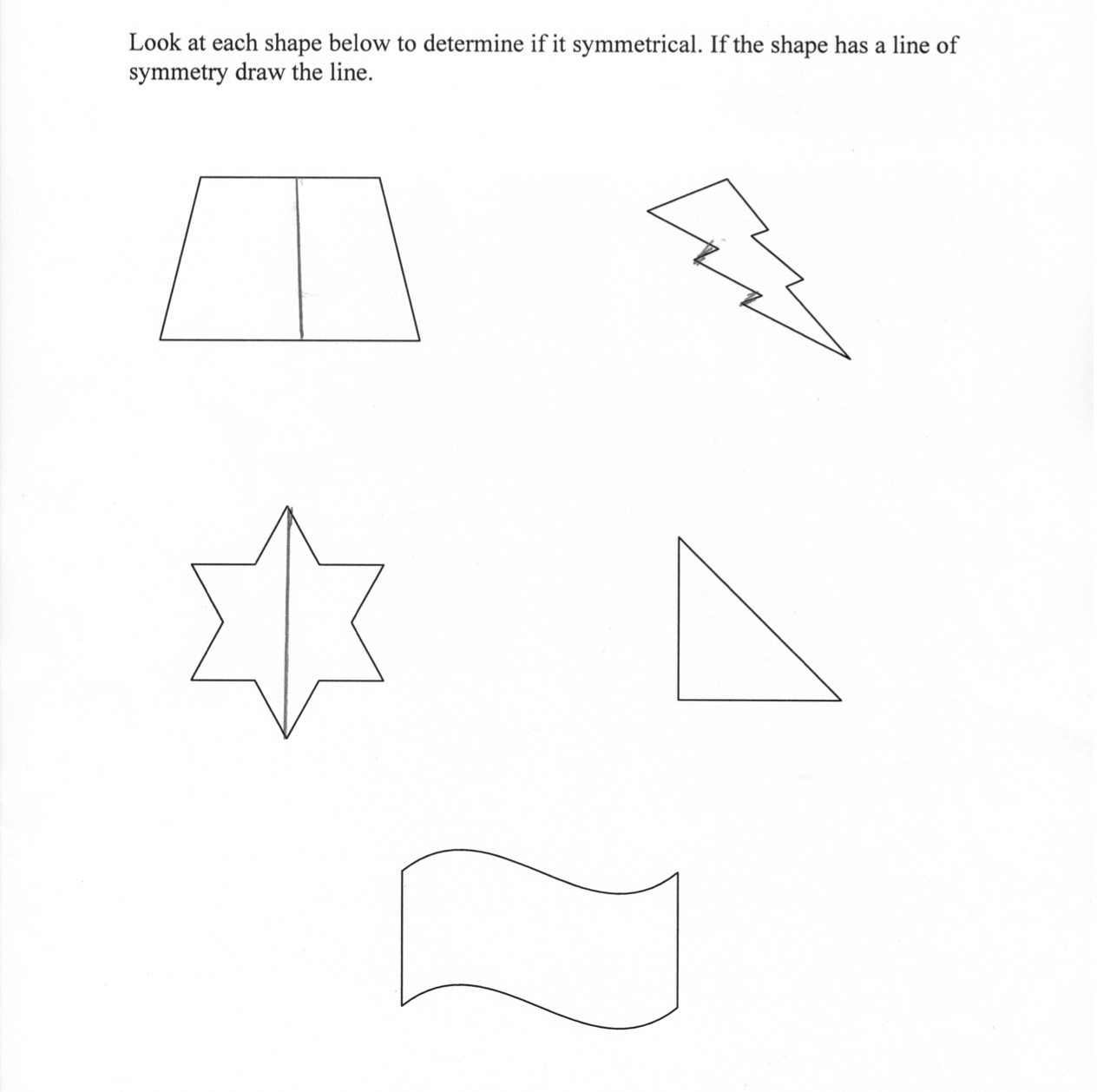 Line Symmetry Students Are Asked To Identify Line