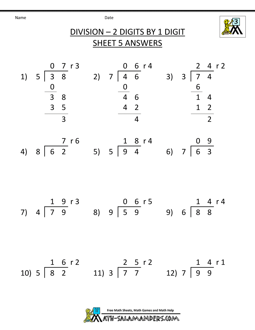 Long Division Worksheets Grade 5 Worksheets For All