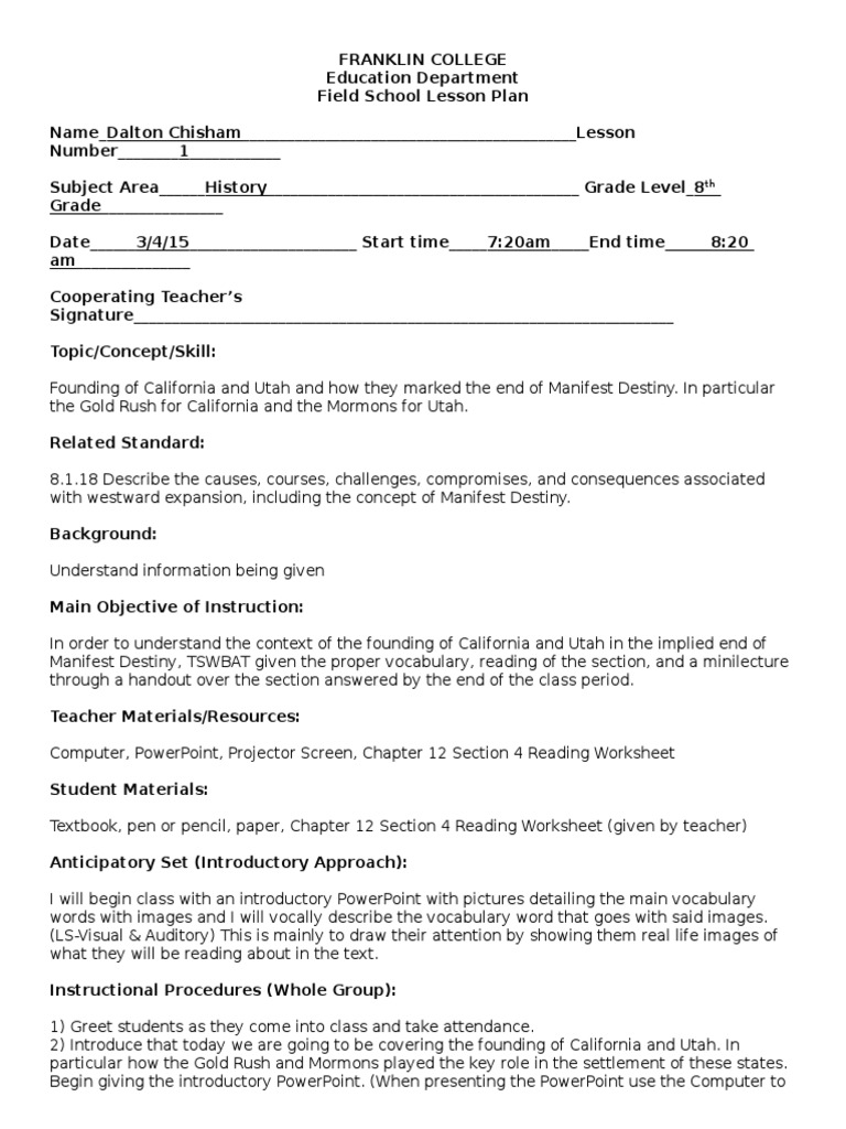 Manifest Destiny Worksheet Worksheets For All