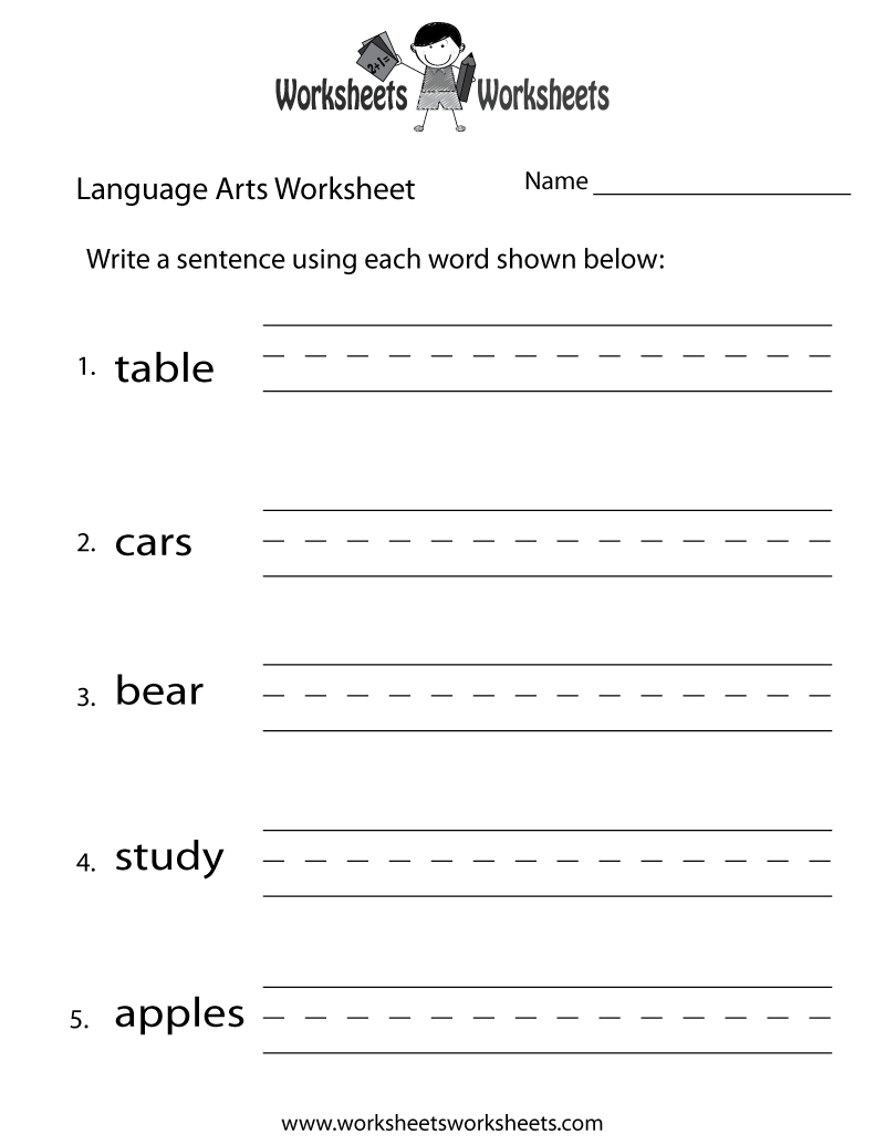 Math  Grade 1 Language Worksheets  Fun Language Arts Worksheet