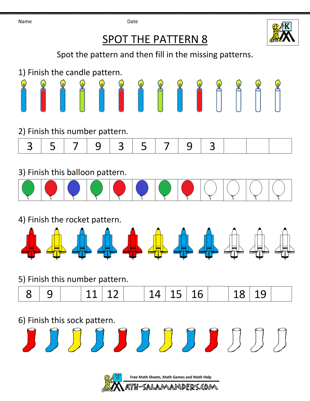 Math Number Patternts Free Grade Patterns 4th Ks2 Pattern